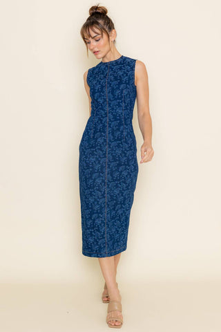 The Jenna Denim Jacquard Dress