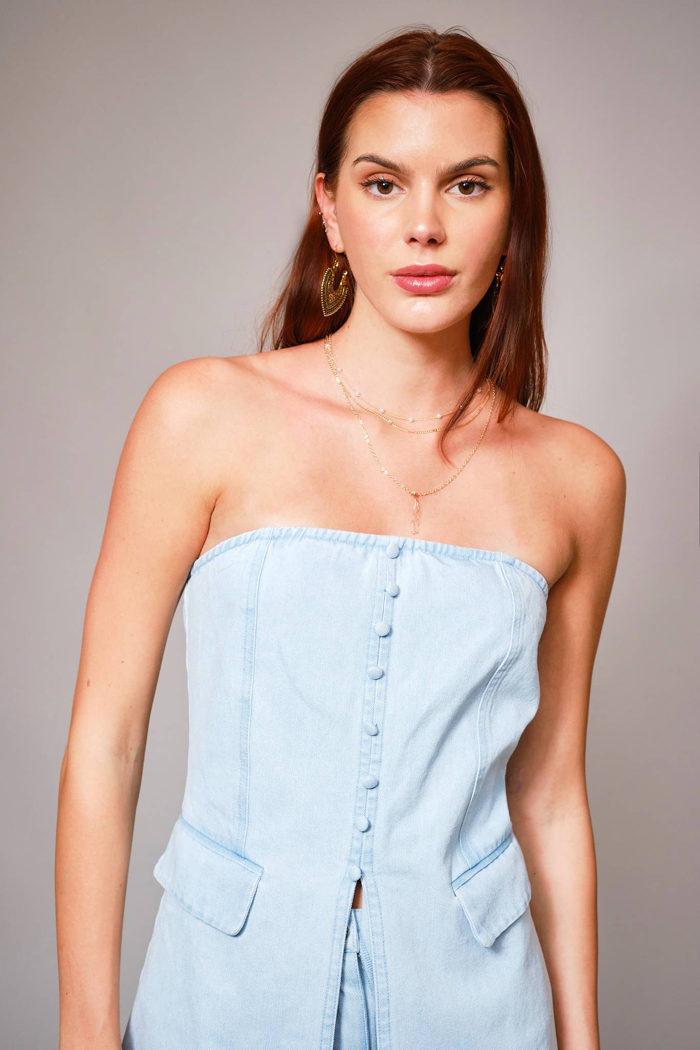 The Brittany Denim Vest and Short Set