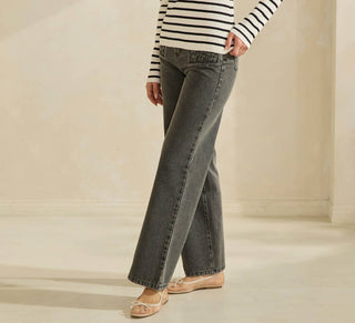 The Alaina Denim Pants with Woven Pocket Detail