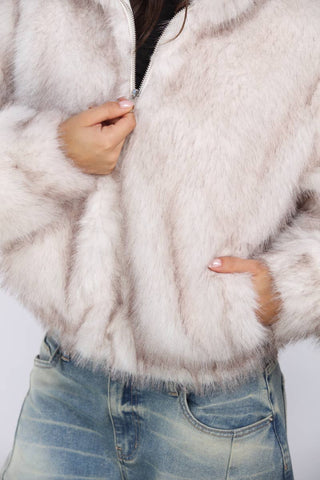 The Main Character Faux Fur Bomber