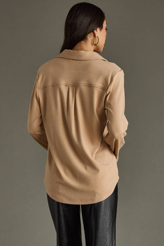 The Camel Super Soft Button Front Utility Blouse
