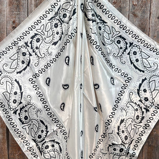 Cream & Black Paisley Wild Rag/Scarf WR3412