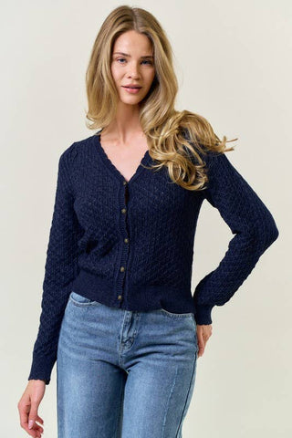 The Savannah Button Cardigan with Rose Buttons