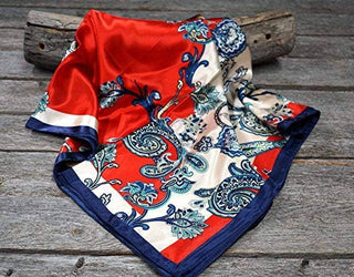 Red, Navy & Cream Paisley Wild Rag / Scarf