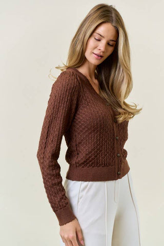 The Savannah Button Cardigan with Rose Buttons
