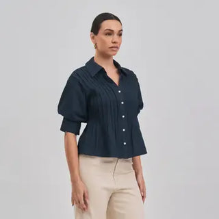 The Maggie Short Sleeve Pintuck Shirt
