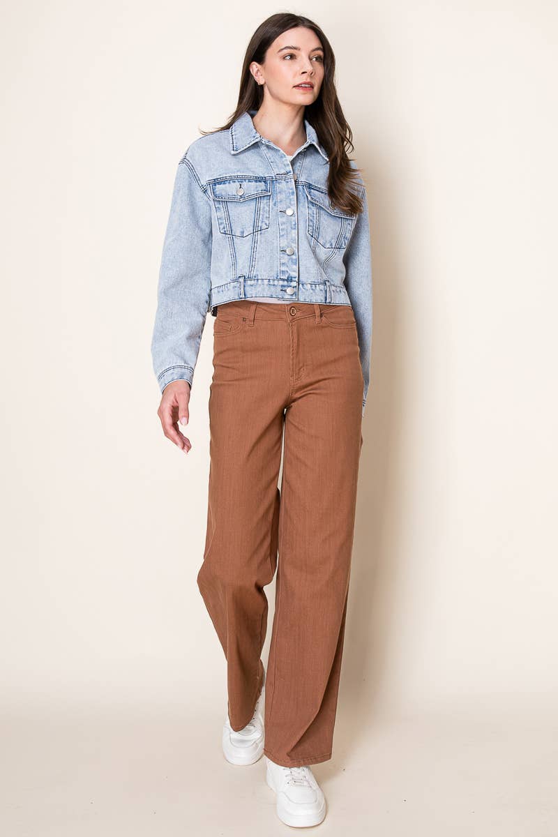 The Cooper Cropped Oversized Denim Trucker