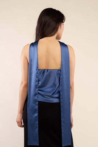 Sapphire Satin Scarf Top