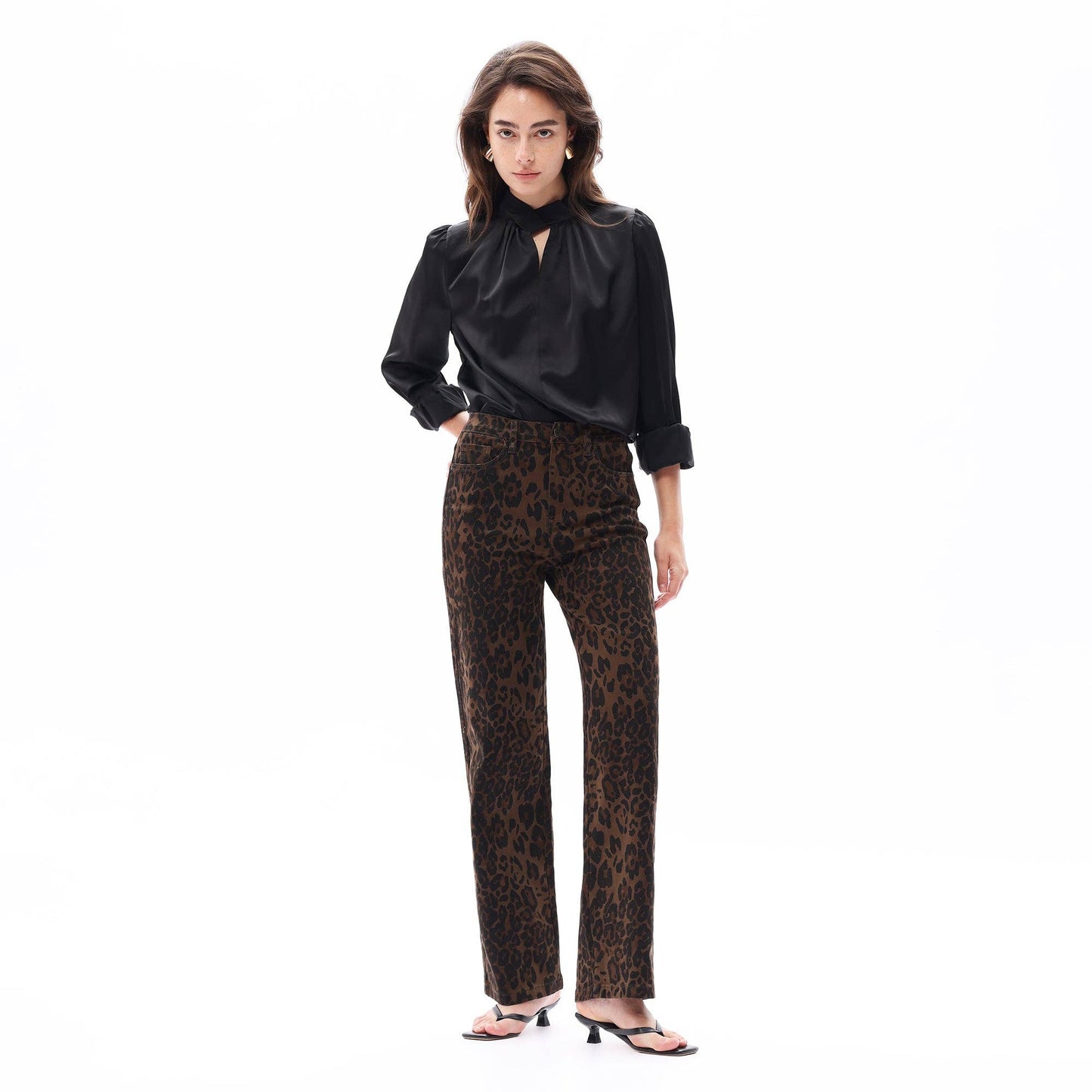 The Paloma High Rise Leopard Print Denim