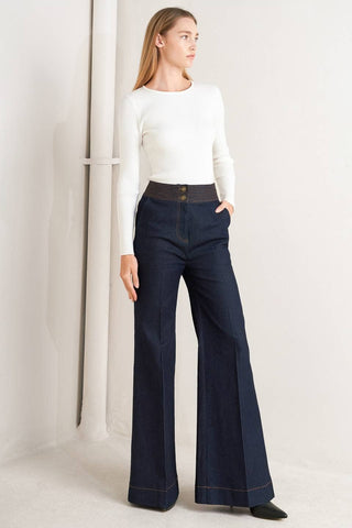 The Saddle Stitch Wide Leg Denim