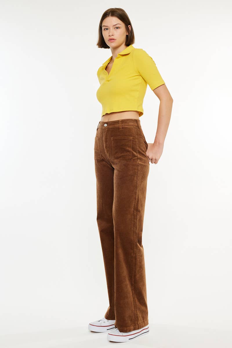 The Sedona Corduroy Wide Leg Pants — Brown