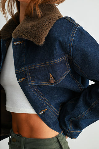 The Bridger Faux Fur Denim Jacket