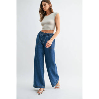 The Matisse Indigo Wide Leg Drawstring Pant