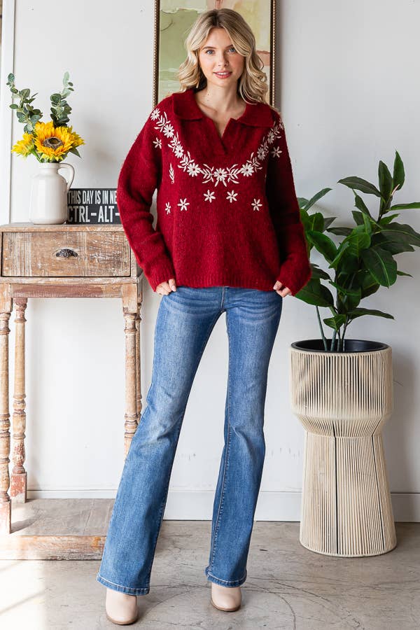 The Hadley Floral Knit Sweater