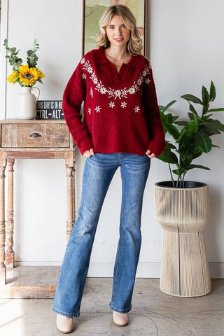 The Hadley Floral Knit Sweater