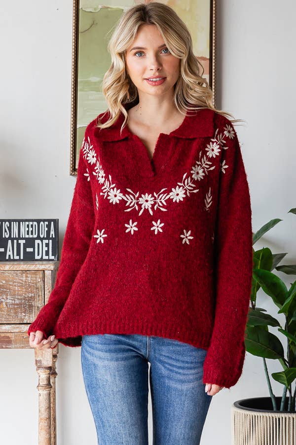 The Hadley Floral Knit Sweater