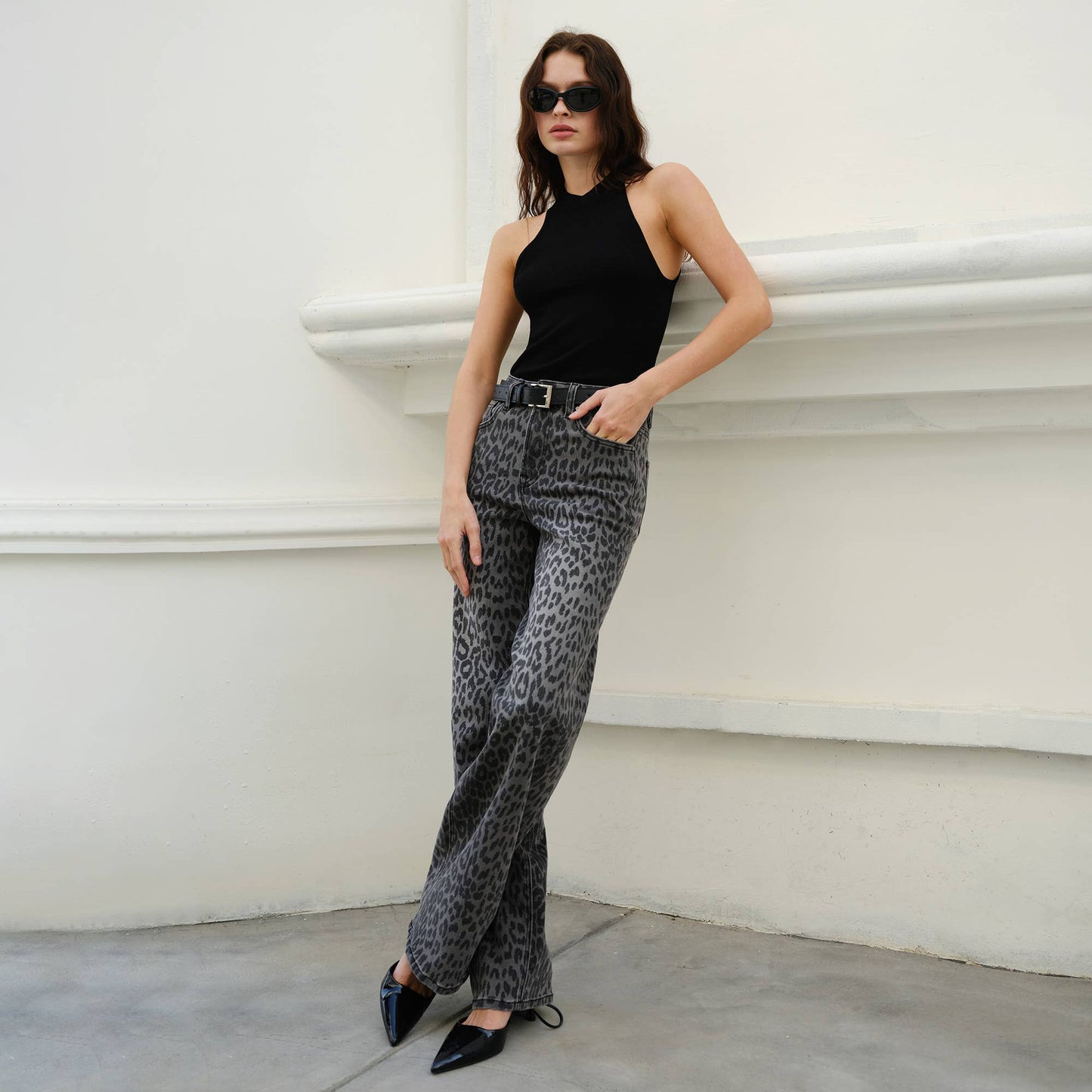 The Callie Cowgirl Black Leopard Jeans
