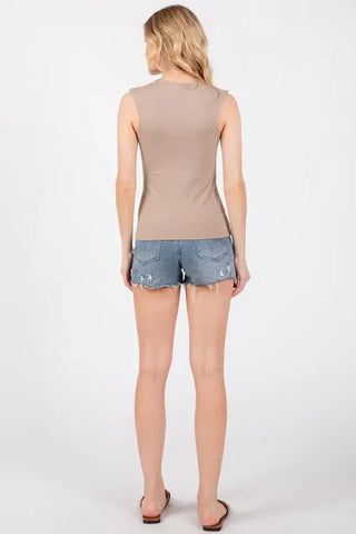 The Faye Double Layer Cotton V-Neck Top
