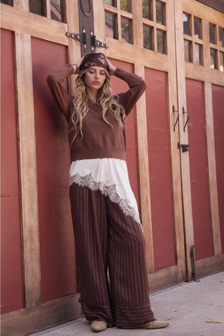 The Asymmetrical Satin Cami Tunic in  Ivory