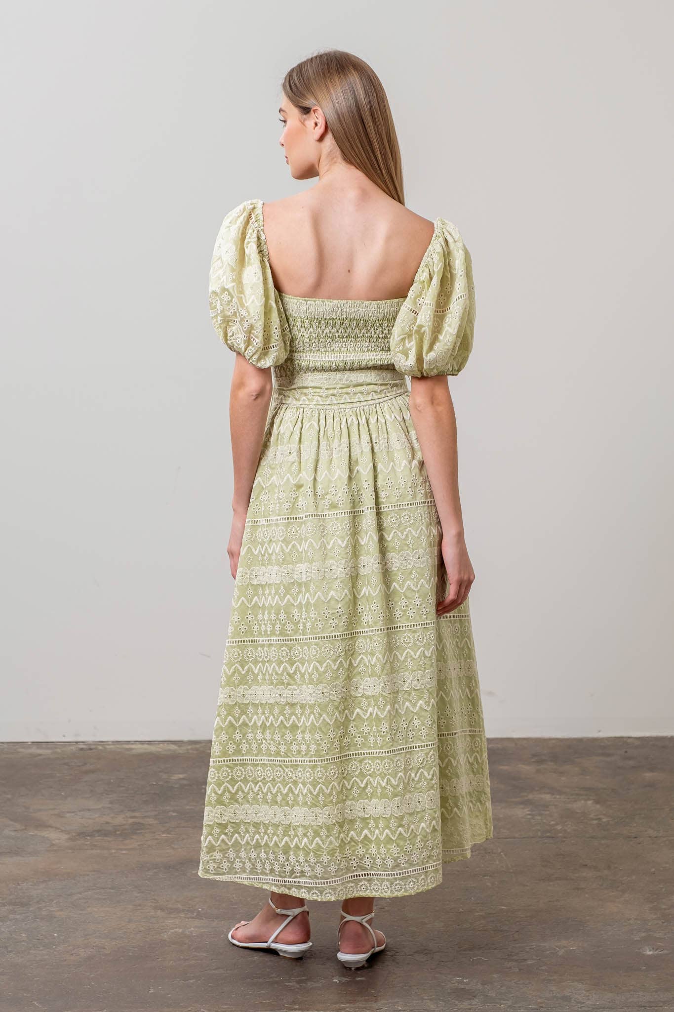The Sage Sweetheart Puff Sleeve Dress