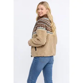 The Perry Sherpa Fleece Fair Isle Jacket