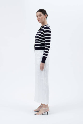 The Emily Navy Stripe Cardigan with Gold Buttons