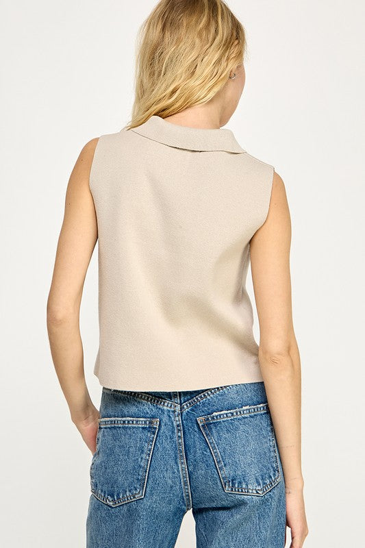 The Michelle Classic Double Button Sweater Vest
