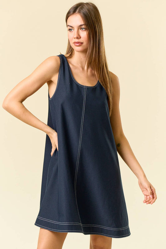 The Lauren Top Stitched Mini Dress