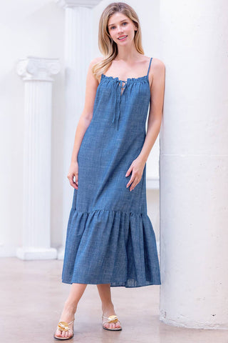 The Summer Skies Chambray Maxi Dress