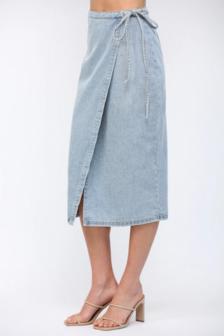 The Marcy Denim Wrap Skirt