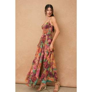 The Isabelle Parisian Floral Corset Maxi Dress