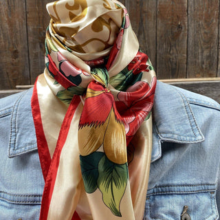 The Red, Green & Gold Floral Wild Rag / Scarf