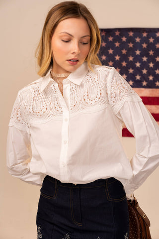 The Lace Yoke Button Down Shirt