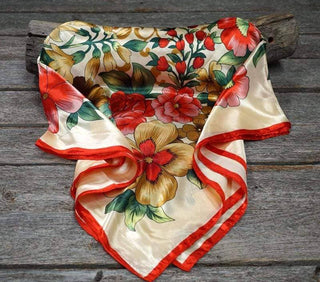 The Red, Green & Gold Floral Wild Rag / Scarf
