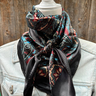 The Black Floral Wild Rag / Scarf