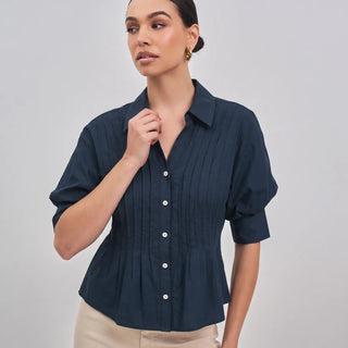The Maggie Short Sleeve Pintuck Shirt