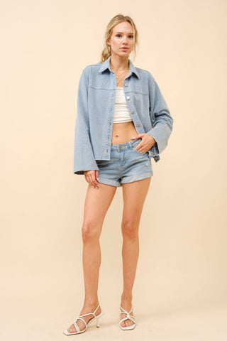 The Denim Wash Sweatshirt Jacket