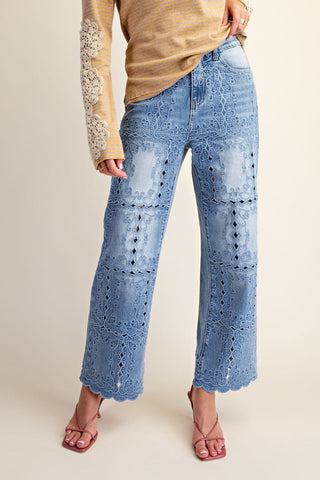 The Lacey Embroidered Denim Jeans