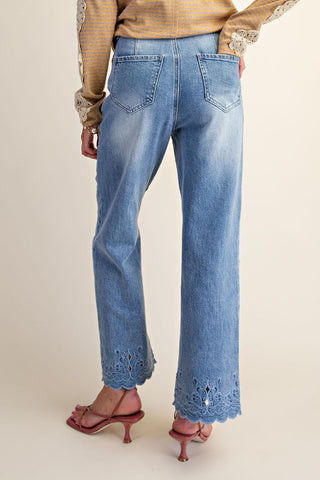 The Lacey Embroidered Denim Jeans