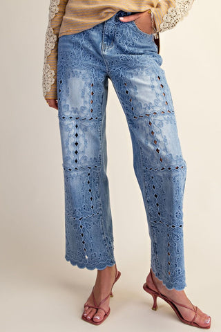 The Lacey Embroidered Denim Jeans