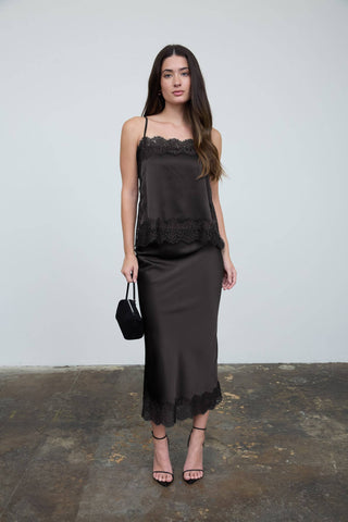 The Satin Lace Trim Cami