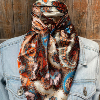 The Tan & Cream Paisley Wild Rag / Scarf