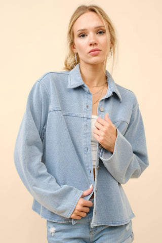 The Denim Wash Sweatshirt Jacket
