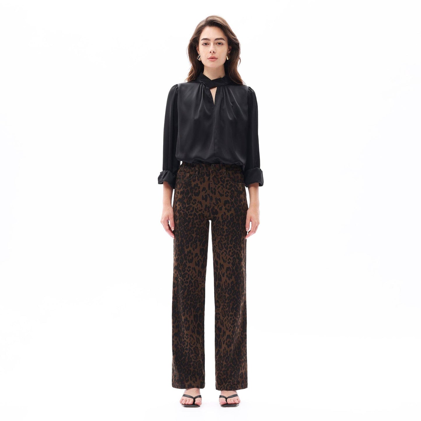 The Paloma High Rise Leopard Print Denim