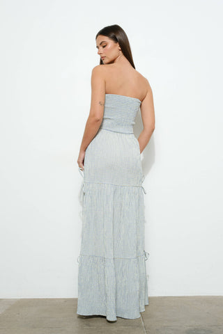 The Belle Gingham Smocked Tiered Maxi Dress