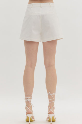 The Lucy White Patch Pocket Shorts