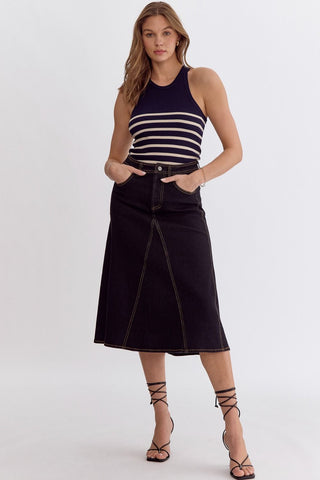 The Midnight Ranch Denim Skirt