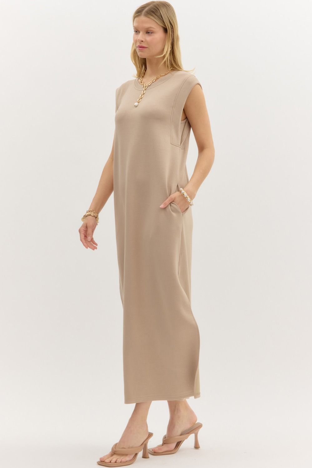 The Claire Knit Midi Dress with pockets