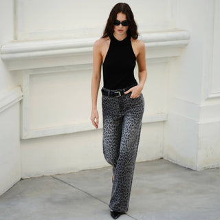The Callie Cowgirl Black Leopard Jeans