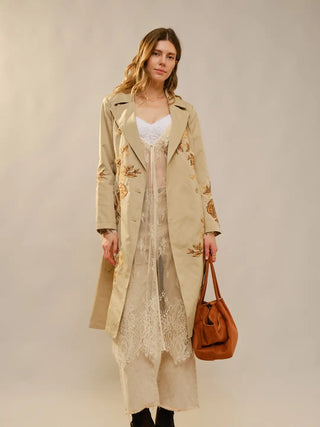 The Floral Embroidered Trench Coat